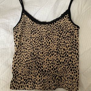 Brandy Melville Leopard Lace Tank Top